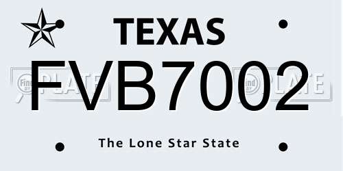 FVB7002 Texas License Plate