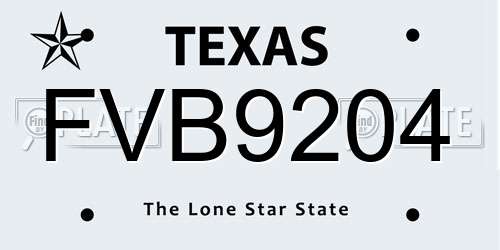 FVB9204 Texas License Plate