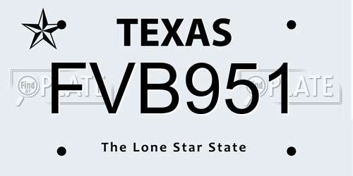 FVB951 Texas License Plate