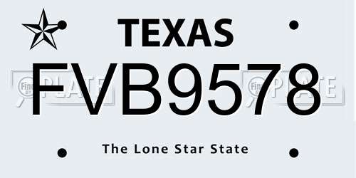 FVB9578 Texas License Plate