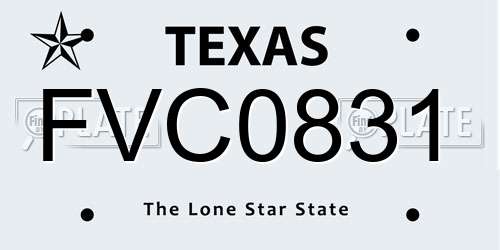 FVC0831 Texas License Plate