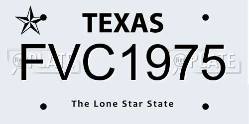 FVC1975 Texas License Plate