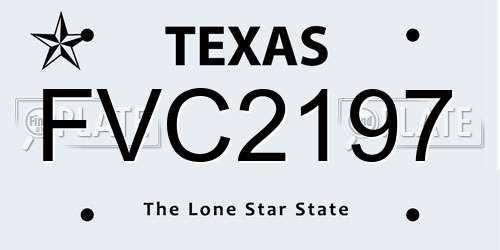 FVC2197 Texas License Plate
