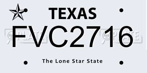 FVC2716 Texas License Plate