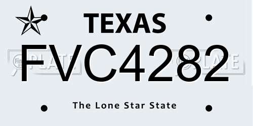 FVC4282 Texas License Plate
