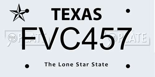FVC457 Texas License Plate