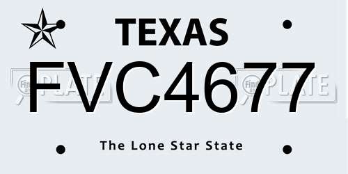 FVC4677 Texas License Plate