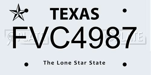 FVC4987 Texas License Plate
