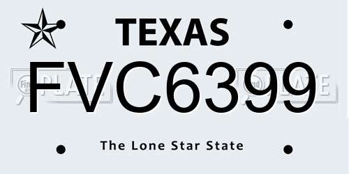 FVC6399 Texas License Plate