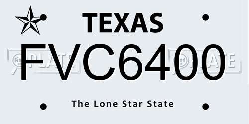 FVC6400 Texas License Plate