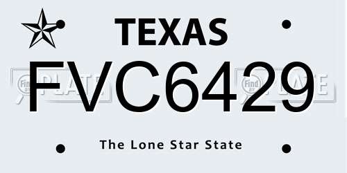 FVC6429 Texas License Plate