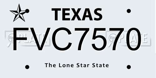 FVC7570 Texas License Plate