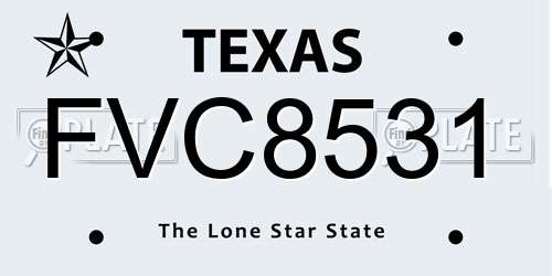 FVC8531 Texas License Plate