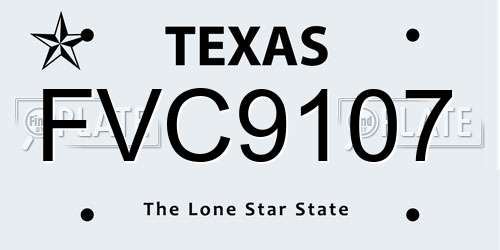 FVC9107 Texas License Plate