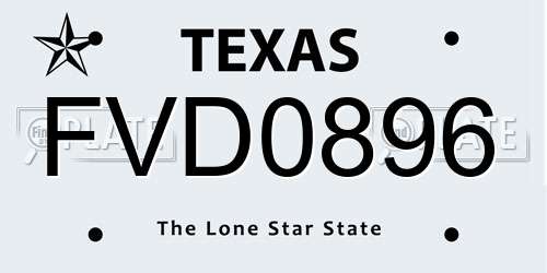 FVD0896 Texas License Plate