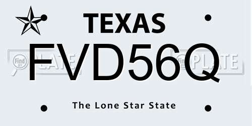 FVD56Q Texas License Plate