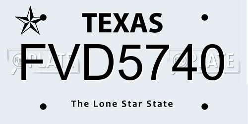 FVD5740 Texas License Plate