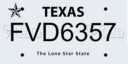 FVD6357 Texas License Plate