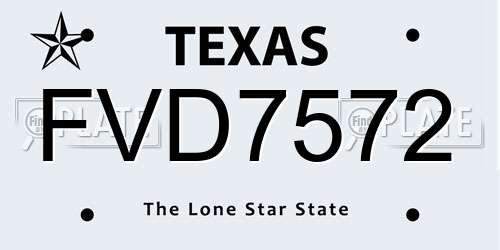 FVD7572 Texas License Plate