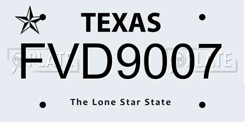 FVD9007 Texas License Plate