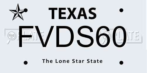 FVDS60 Texas License Plate