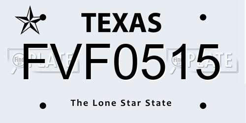 FVF0515 Texas License Plate