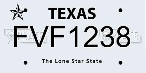 FVF1238 Texas License Plate