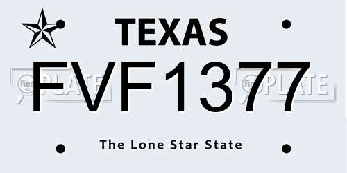 FVF1377 Texas License Plate