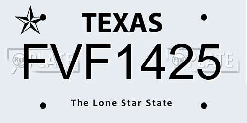 FVF1425 Texas License Plate