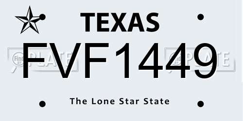 FVF1449 Texas License Plate