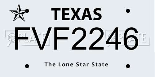 FVF2246 Texas License Plate