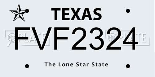 FVF2324 Texas License Plate