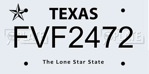 FVF2472 Texas License Plate