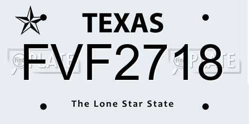 FVF2718 Texas License Plate