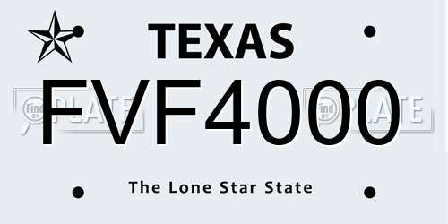 FVF4000 Texas License Plate