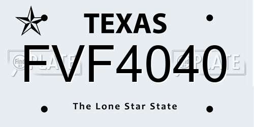 FVF4040 Texas License Plate