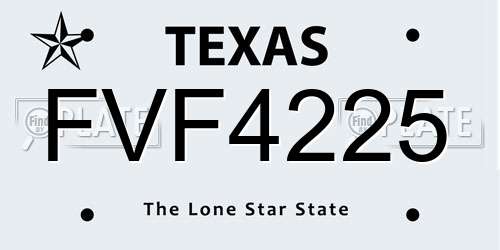 FVF4225 Texas License Plate