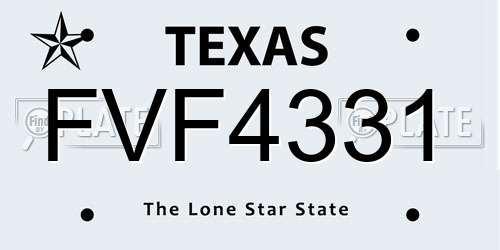 FVF4331 Texas License Plate
