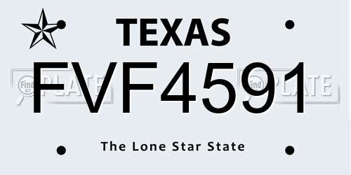 FVF4591 Texas License Plate