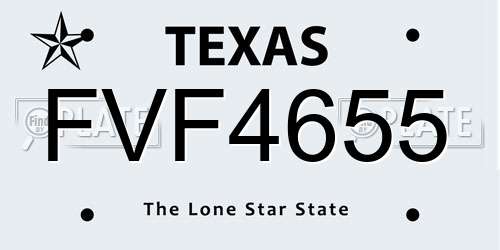 FVF4655 Texas License Plate
