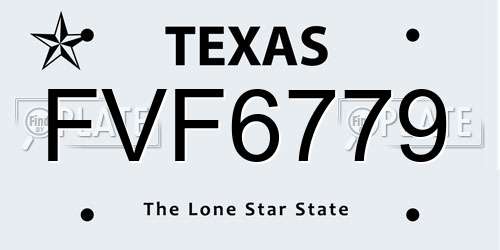 FVF6779 Texas License Plate