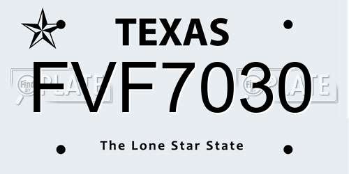 FVF7030 Texas License Plate