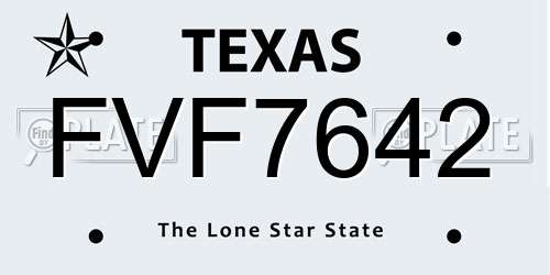 FVF7642 Texas License Plate
