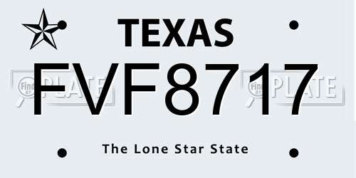 FVF8717 Texas License Plate