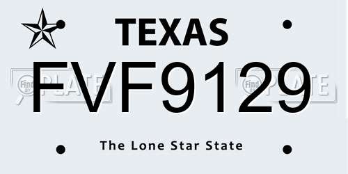 FVF9129 Texas License Plate