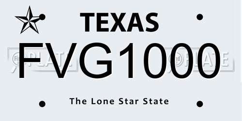FVG1000 Texas License Plate