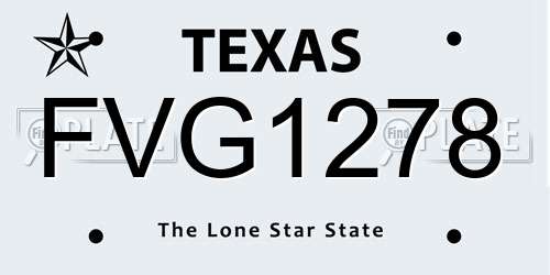 FVG1278 Texas License Plate