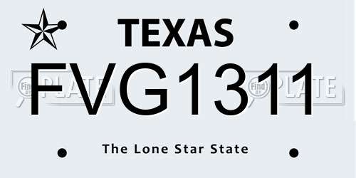 FVG1311 Texas License Plate