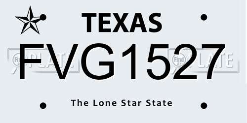FVG1527 Texas License Plate