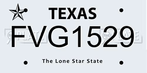 FVG1529 Texas License Plate